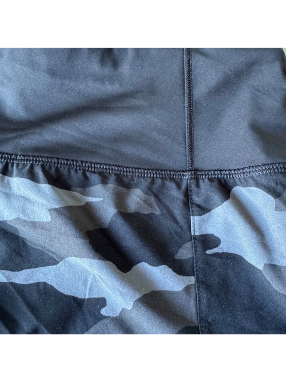 Athleta Womens Running Free Camo Shorts Sz S Black Grey Stretch Athletic 705735 - Picture 8 of 10